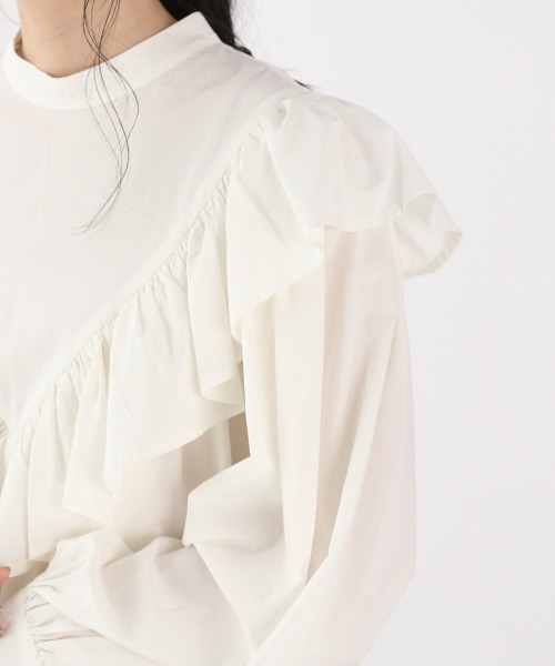 LOWRYS FARM（ローリーズファーム）の「ロマンティックフリルブラウス　893663（シャツ/ブラウス・レディース・ホワイト/ブラック/ブラウン・FREE）」の12枚目の写真