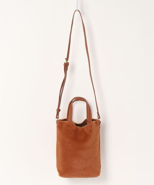 natural couture（ナチュラルクチュール）の「ハラコ風ミニトートバッグ（ショルダーバッグ・レディース・ベージュ/ブラウン/グリーン/ブラック系その他・FREE）」の3枚目の写真