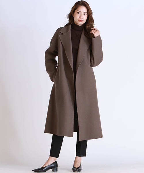 美品・イタリア製生地✨ロートレアモンリバーコートロング丈高級ウール