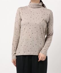 Samansa Mos2 | ベア天竺雪柄タートルネックインナー(Tシャツ/カットソー)
