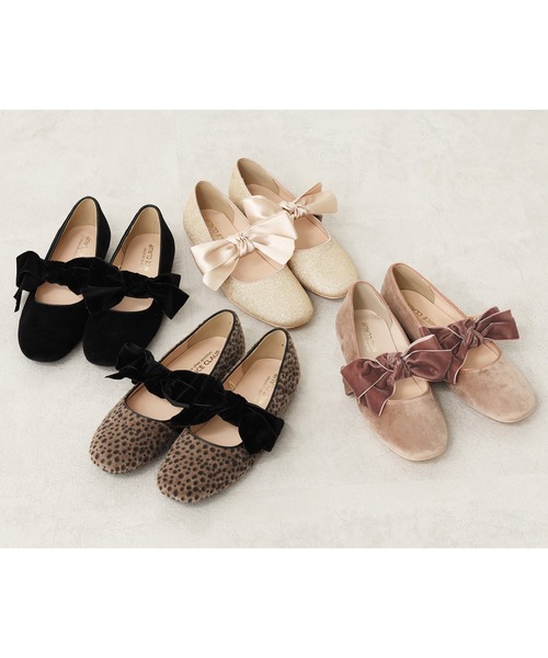 one after another NICE CLAUP（ワンアフターアナザーナイスクラップ）の「リボンバレエシューズ（バレエシューズ・レディース・ブラック/ピンクベージュ・LL/S/M/L/SS）」の4枚目の写真