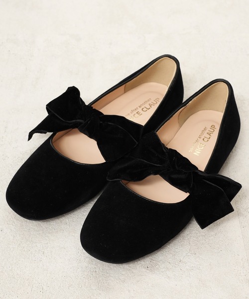 one after another NICE CLAUP（ワンアフターアナザーナイスクラップ）の「リボンバレエシューズ（バレエシューズ・レディース・ブラック/ピンクベージュ・LL/S/M/L/SS）」の3枚目の写真