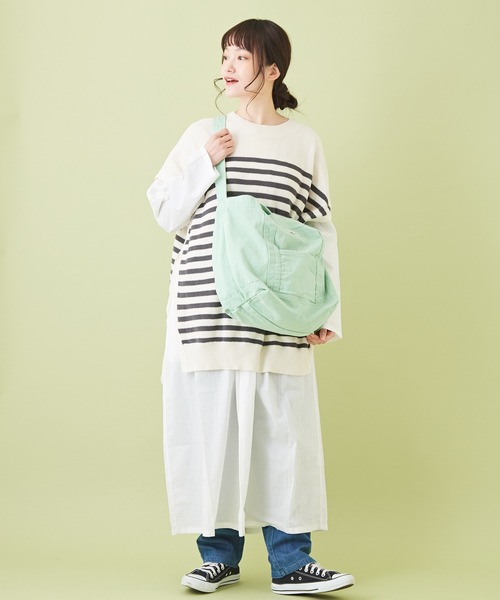 arbore（アーバー）の「キャンバスバッグ（ショルダーバッグ・レディース・ブラック/イエロー/ミント/ナチュラル・M）」の9枚目の写真