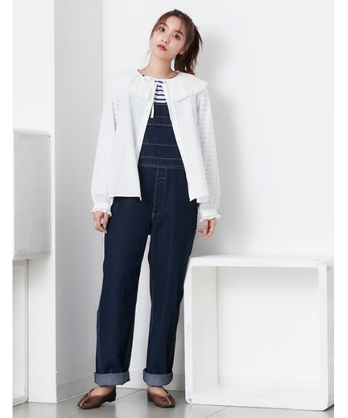 POU DOU DOU（プードゥドゥ）の「ラッフルカラーブラウス（シャツ/ブラウス・レディース・スミクロ/オフホワイト/ブラック・3）」の4枚目の写真