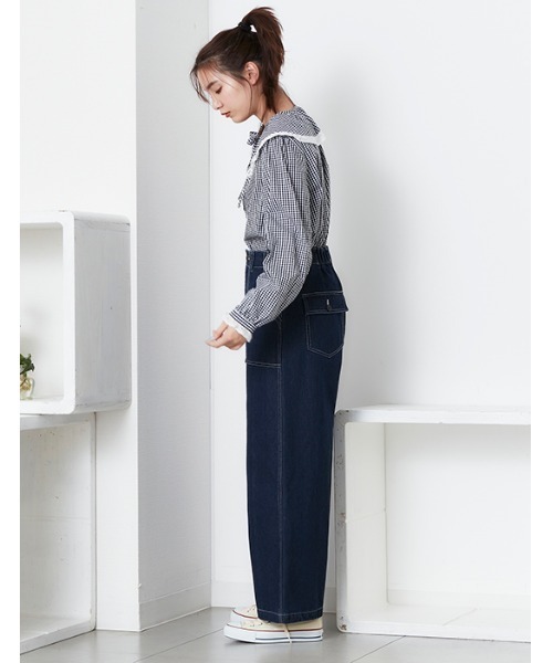 POU DOU DOU（プードゥドゥ）の「ラッフルカラーブラウス（シャツ/ブラウス・レディース・スミクロ/オフホワイト/ブラック・3）」の10枚目の写真