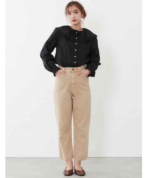 POU DOU DOU（プードゥドゥ）の「ラッフルカラーブラウス（シャツ/ブラウス・レディース・スミクロ/オフホワイト/ブラック・3）」の14枚目の写真