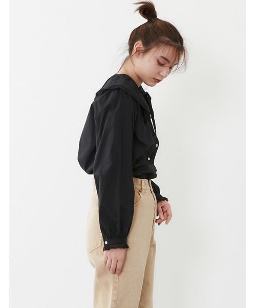 POU DOU DOU（プードゥドゥ）の「ラッフルカラーブラウス（シャツ/ブラウス・レディース・スミクロ/オフホワイト/ブラック・3）」の17枚目の写真