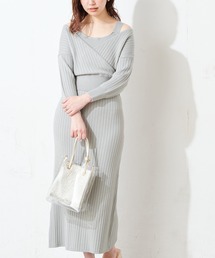 【WEB限定】カシュクールトップス×キャミリブワンピース