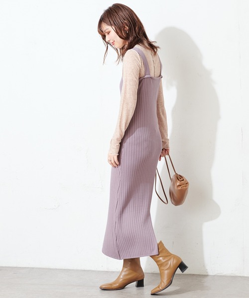 natural couture(ナチュラルクチュール)の「【WEB限定】カシュクールトップス×キャミリブワンピース(ワンピース・レディース・ライトベージュ/モカ/ミント・FREE)」の9枚目の写真