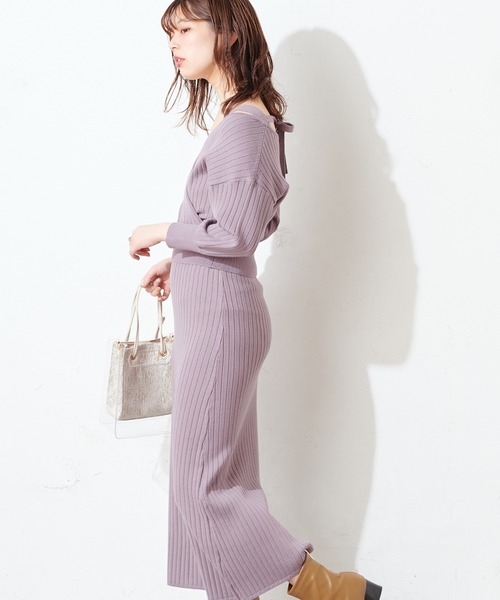 natural couture(ナチュラルクチュール)の「【WEB限定】カシュクールトップス×キャミリブワンピース(ワンピース・レディース・ライトベージュ/モカ/ミント・FREE)」の21枚目の写真