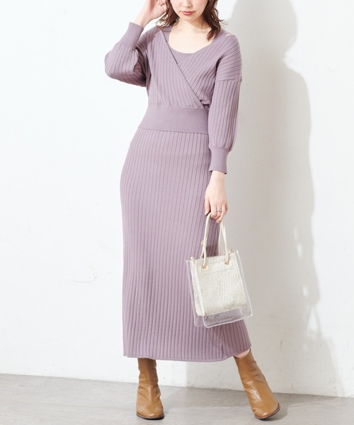 natural couture(ナチュラルクチュール)の「【WEB限定】カシュクールトップス×キャミリブワンピース(ワンピース・レディース・ライトベージュ/モカ/ミント・FREE)」の17枚目の写真