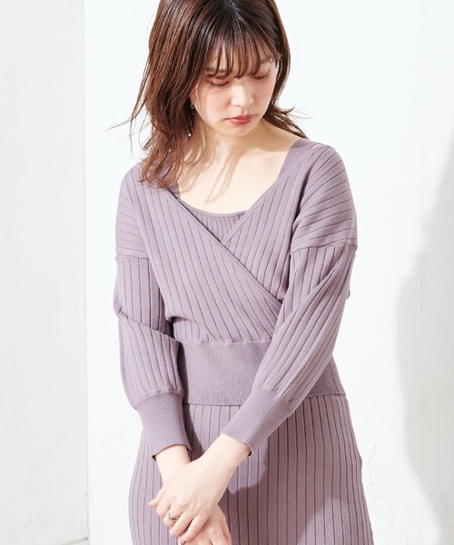natural couture(ナチュラルクチュール)の「【WEB限定】カシュクールトップス×キャミリブワンピース(ワンピース・レディース・ライトベージュ/モカ/ミント・FREE)」の4枚目の写真