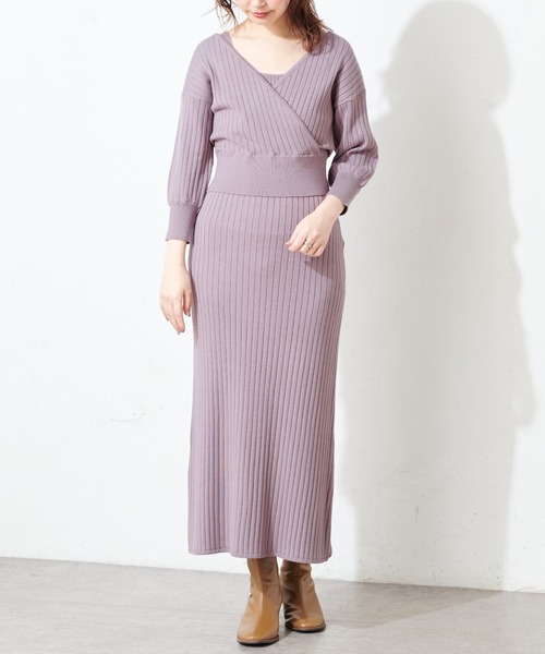 natural couture(ナチュラルクチュール)の「【WEB限定】カシュクールトップス×キャミリブワンピース(ワンピース・レディース・ライトベージュ/モカ/ミント・FREE)」の19枚目の写真