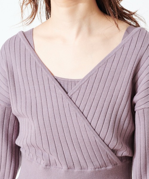 natural couture(ナチュラルクチュール)の「【WEB限定】カシュクールトップス×キャミリブワンピース(ワンピース・レディース・ライトベージュ/モカ/ミント・FREE)」の15枚目の写真