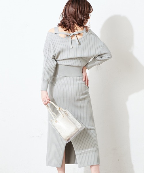 natural couture(ナチュラルクチュール)の「【WEB限定】カシュクールトップス×キャミリブワンピース(ワンピース・レディース・ライトベージュ/モカ/ミント・FREE)」の6枚目の写真