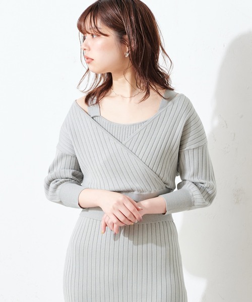 natural couture(ナチュラルクチュール)の「【WEB限定】カシュクールトップス×キャミリブワンピース(ワンピース・レディース・ライトベージュ/モカ/ミント・FREE)」の14枚目の写真