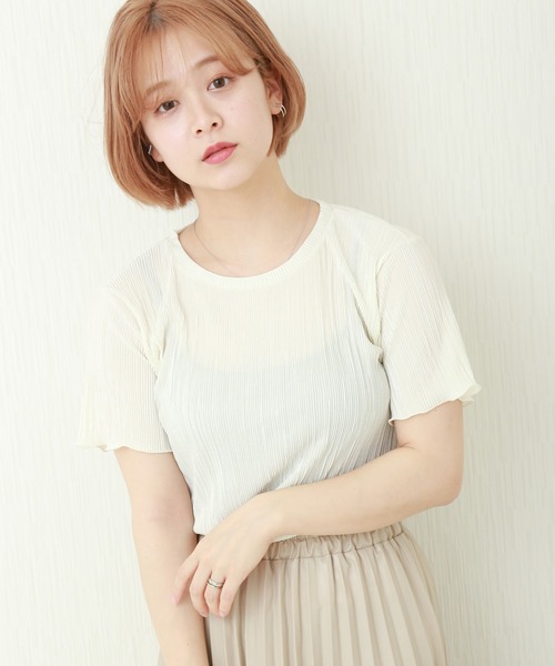 libelle more（リベル モア）の「ランダムプリーツメローカットソー（Tシャツ/カットソー・レディース・ブラック/ベージュ/グレー/オフホワイト/モカ・M）」の18枚目の写真