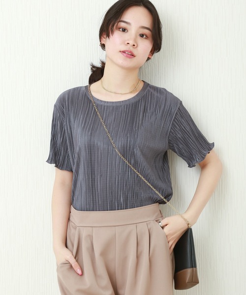 libelle more（リベル モア）の「ランダムプリーツメローカットソー（Tシャツ/カットソー・レディース・ブラック/ベージュ/グレー/オフホワイト/モカ・M）」の8枚目の写真