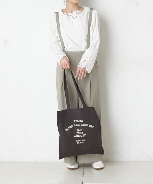 PUAL CE CIN（ピュアルセシン）の「麻プリントトート（ショルダーバッグ・レディース・チャコールグレー/ベージュ/ナチュラル・FREE）」の15枚目の写真