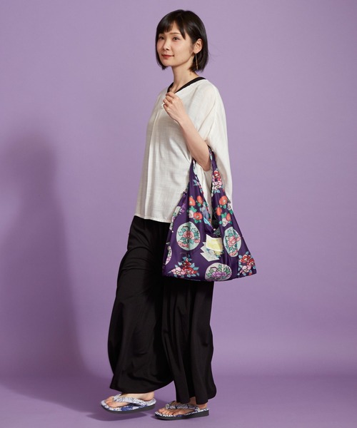 カヤ（カヤ）の「【カヤ】-eco- あずまバッグ 中（エコバッグ/サブバッグ・レディース・パープル/ネイビー/ピンク/イエロー/その他/ホワイト×ブルー/ホワイト×ブラック/ブルー系その他/オレンジ系その他/ホワイト×ネイビー/ホワイト×ピンク/グレイッシュブルー・FREE）」の13枚目の写真