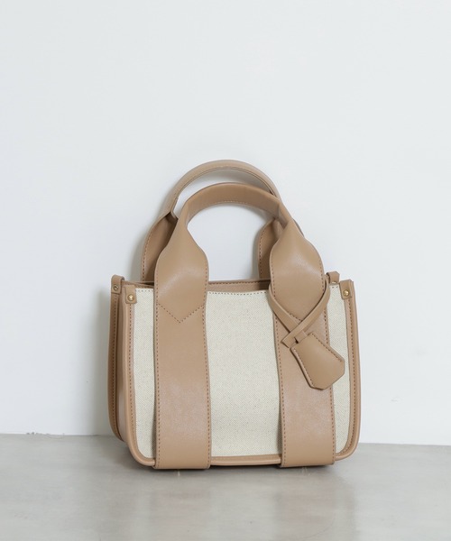 N.（N. Natural Beauty Basic）（エヌエヌナチュラルビューティーベーシック）の「◆ワイドハンドルミニトートバッグ（トートバッグ・レディース・ベージュ/パープル/ブラック・ﾌﾘ-）」の3枚目の写真