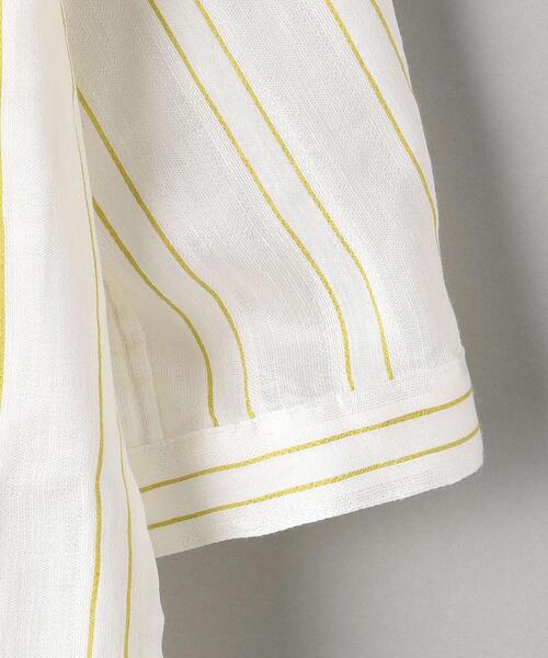 BEAUTY&YOUTH UNITED ARROWS（ビューティーアンドユースユナイテッドアローズ）の「BY ラメストライプバンドカラーシャツ（シャツ/ブラウス・レディース・ベージュ/イエロー・FREE）」の6枚目の写真