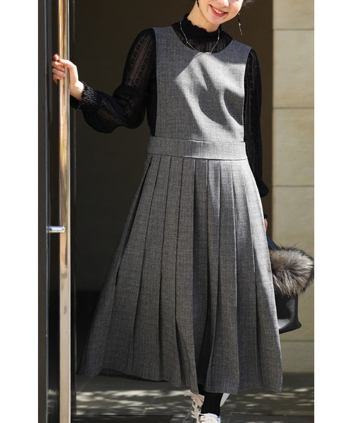 Cawaii カワイイ のファッション ワンピース 前後着れる2way仕様プリーツロングワンピース ワンピース Packrite Com