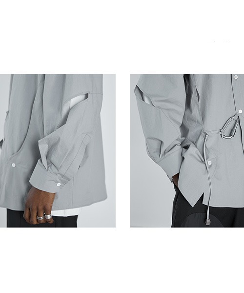 HARSH AND CRUEL（ハーシュアンドクルーエル）の「【Harsh and Cruel】Deformation Cutting Shirts HX211030113（シャツ/ブラウス・メンズ・グレー・S/M/L/XL）」の16枚目の写真