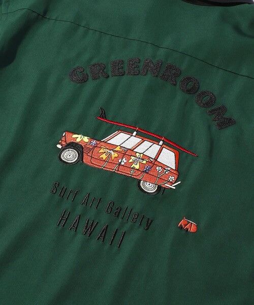 UNDERCOVER　ペールグリーン　ガラスビーズ刺繍　オープンカラーシャツ FREAK'S STORE（フリークスストア）の「WEB限定 GREENROOM