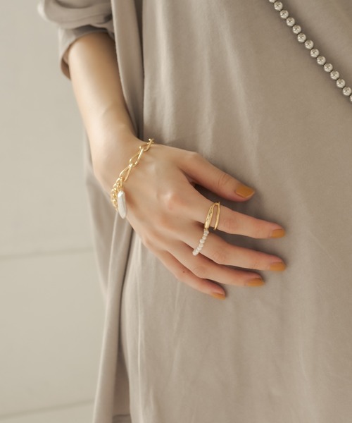 GOLDY(ゴールディ)の「【GOLDY/ゴールディ】淡水パールSETニュアンスリング(リング・レディース・ゴールド/シルバー・FREE)」の8枚目の写真