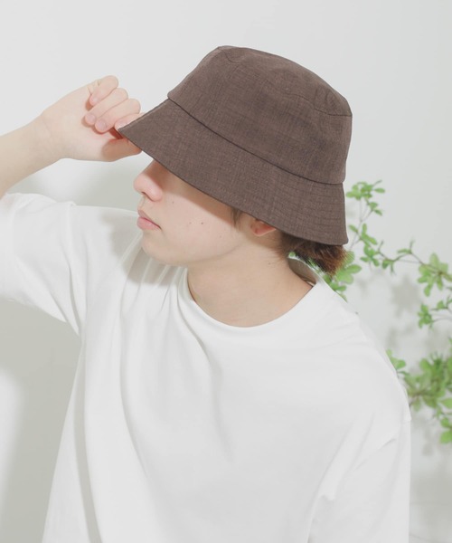 SENSE OF PLACE by URBAN RESEARCH（センスオブプレイスバイアーバンリサーチ）の「リネンライクバケットハット（ハット・メンズ・ブラウン/チャコールグレー/アイボリー・ONE）」の9枚目の写真
