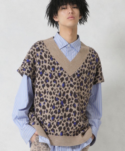 no.(ナンバー)の「【no.】LEO KNIT VEST(ベスト・メンズ・ベージュ/グレー・FREE)」の1枚目の写真