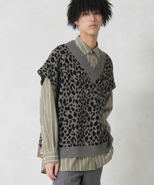 no.(ナンバー)の「【no.】LEO KNIT VEST(ベスト・メンズ・ベージュ/グレー・FREE)」の2枚目の写真