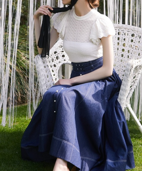 EIMY ISTOIRE（エイミーイストワール）の「ダブルベルトフレアスカート（スカート・レディース・ブラック/ブルー/ホワイト・SMALL/MEDIUM）」の22枚目の写真