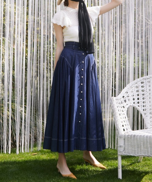 eimyistoire フレアスカート リボンクロスフレアスカート