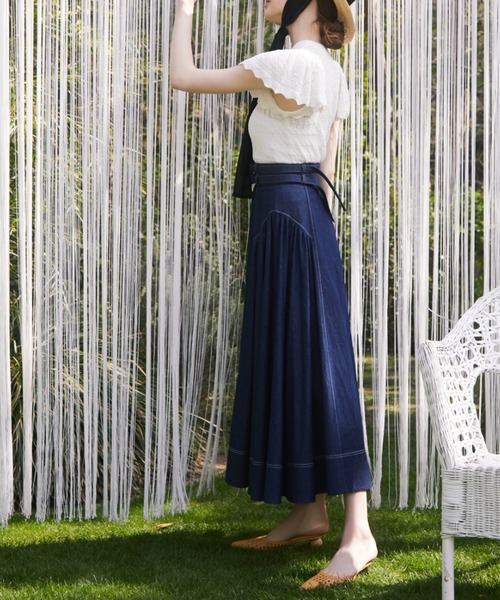 EIMY ISTOIRE（エイミーイストワール）の「ダブルベルトフレアスカート（スカート・レディース・ブラック/ブルー/ホワイト・SMALL/MEDIUM）」の19枚目の写真