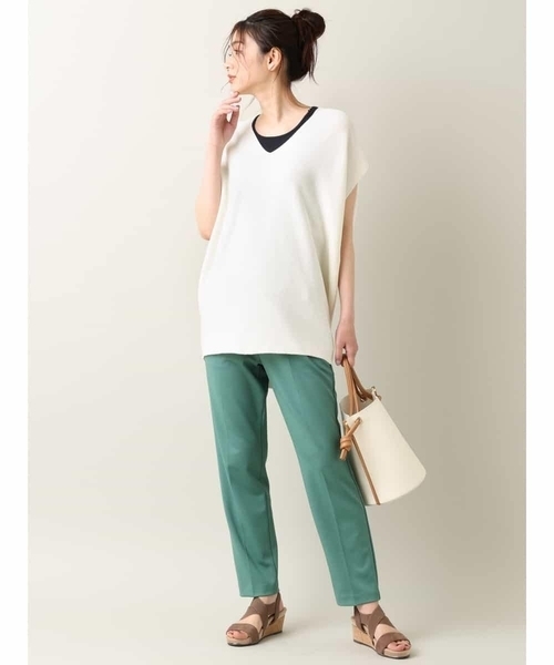 a.v.v(アーヴェヴェ)の「【ハイストレッチ】テーパードパンツ(スラックス・レディース・ミント/ホワイト/ブラック・34/36/40/42/38)」の8枚目の写真
