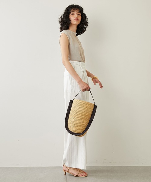 Whim Gazette（ウィムガゼット）の「WASHI ノースリプルオーバー（ニット/セーター・レディース・チャコールグレー/オレンジ/グリーン/ライトベージュ・FREE）」の13枚目の写真