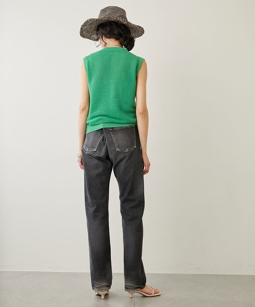 Whim Gazette（ウィムガゼット）の「WASHI ノースリプルオーバー（ニット/セーター・レディース・チャコールグレー/オレンジ/グリーン/ライトベージュ・FREE）」の14枚目の写真