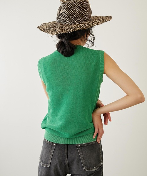 Whim Gazette（ウィムガゼット）の「WASHI ノースリプルオーバー（ニット/セーター・レディース・チャコールグレー/オレンジ/グリーン/ライトベージュ・FREE）」の19枚目の写真