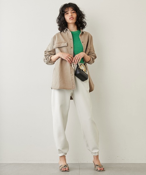 Whim Gazette（ウィムガゼット）の「WASHI ノースリプルオーバー（ニット/セーター・レディース・チャコールグレー/オレンジ/グリーン/ライトベージュ・FREE）」の20枚目の写真