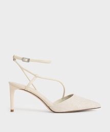 リネンアシンメトリックパンプス / Linen Asymmetric Pumps