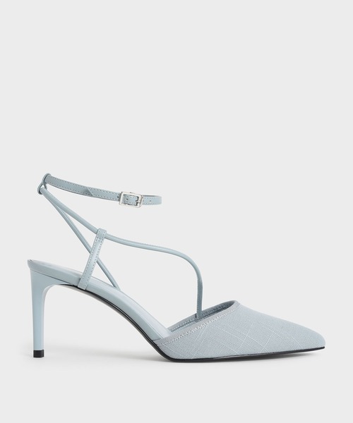 CHARLES & KEITH(チャールズ & キース)の「リネンアシンメトリックパンプス / Linen Asymmetric Pumps(パンプス・レディース・ライトブルー/ブラック/ベージュ・22.5cm/23cm/23.5cm/24.5cm/25cm/25.5cm)」の1枚目の写真