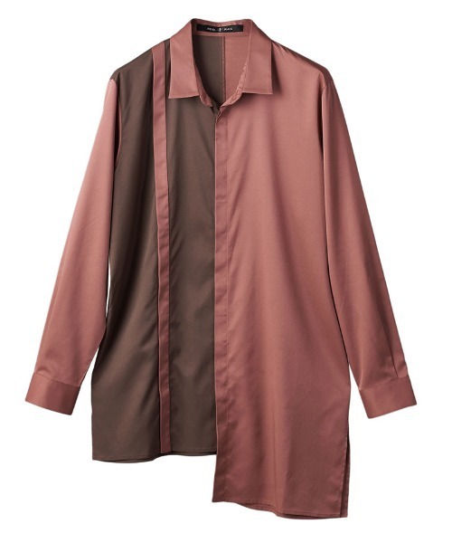 NO ID.（ノーアイディ）の「ms4726-ダブルプラケットロングＳＨ シャツ（シャツ/ブラウス・メンズ・ピンク系その他/ブラック/サックスブルー/パープル・ONE SIZE）」の21枚目の写真