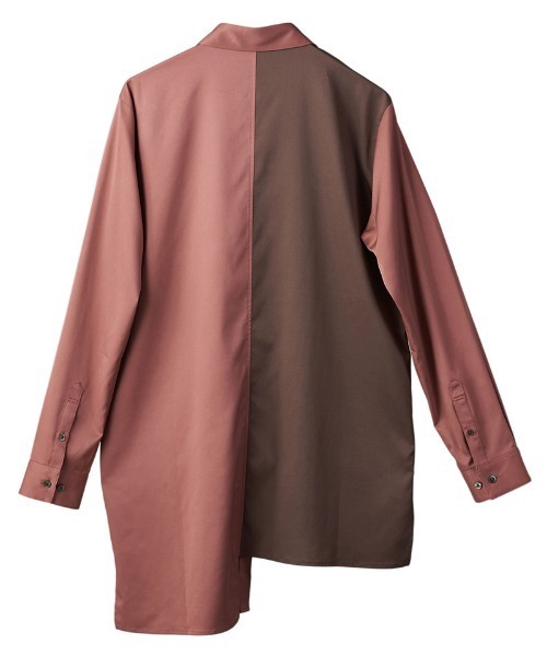 NO ID.（ノーアイディ）の「ms4726-ダブルプラケットロングＳＨ シャツ（シャツ/ブラウス・メンズ・ピンク系その他/ブラック/サックスブルー/パープル・ONE SIZE）」の22枚目の写真