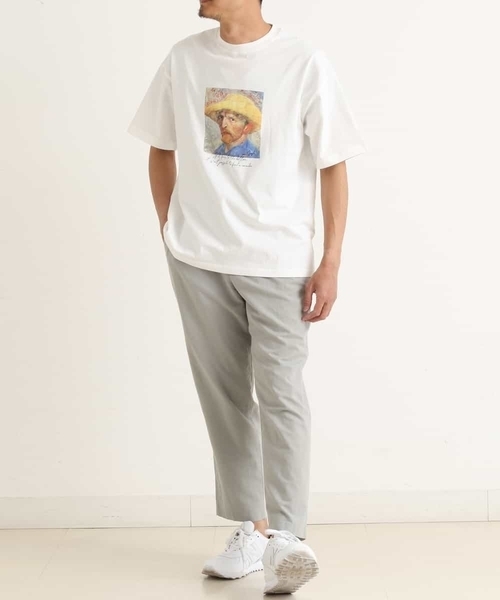a.v.v（アーヴェヴェ）の「【接触冷感】プリントTシャツ ゴッホ 「自画像」[WEB限定サイズ]（Tシャツ/カットソー・メンズ・ホワイト/ライトブルー・46/48/52/44/50）」の5枚目の写真