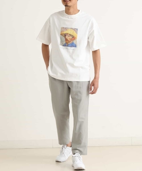 a.v.v（アーヴェヴェ）の「【接触冷感】プリントTシャツ ゴッホ 「自画像」[WEB限定サイズ]（Tシャツ/カットソー・メンズ・ホワイト/ライトブルー・46/48/52/44/50）」の4枚目の写真