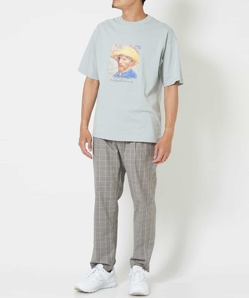 a.v.v（アーヴェヴェ）の「【接触冷感】プリントTシャツ ゴッホ 「自画像」[WEB限定サイズ]（Tシャツ/カットソー・メンズ・ホワイト/ライトブルー・46/48/52/44/50）」の3枚目の写真
