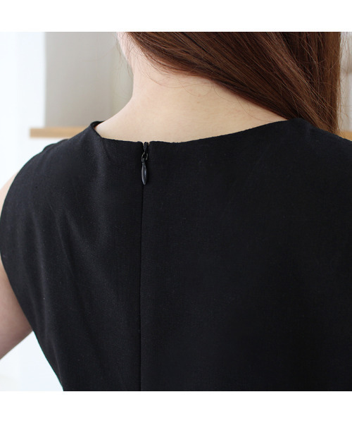 MODE ROBE（モードローブ）の「ノースリーブオールインワン（つなぎ/オールインワン・レディース・ブラック/ブラウン/アイボリー・FREE）」の6枚目の写真