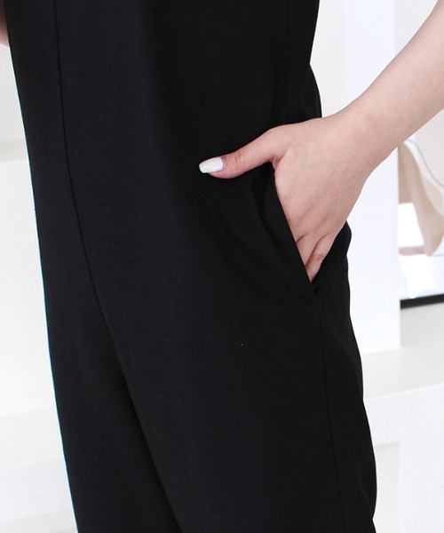 【andar】ブラックノースリーブ オールインワン TO UNITED ARROWS＞ノースリーブ オールインワン （サロペット